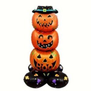 Halloween Pumpkin Balloon Tower, 36.6"  X  16.5" Inflated